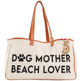 Magid Canvas Slogan Tote "DOG MOTHER BEACH LOVER"