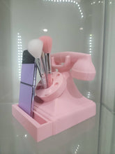 Vintage Pink Rotary Phone Retro Vanity & Home Decor Makeup Organizer Brush Holder