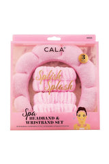 CALA 69135 Pink Spa Headband & Wristband Set