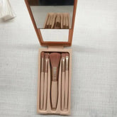 Smoosh - 5-Piece Makeup Brush Set with Mirror, Portable Trav