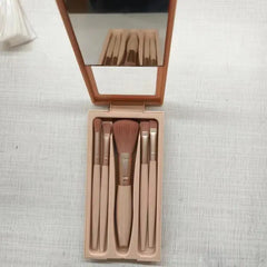 Smoosh - 5-Piece Makeup Brush Set with Mirror, Portable Trav