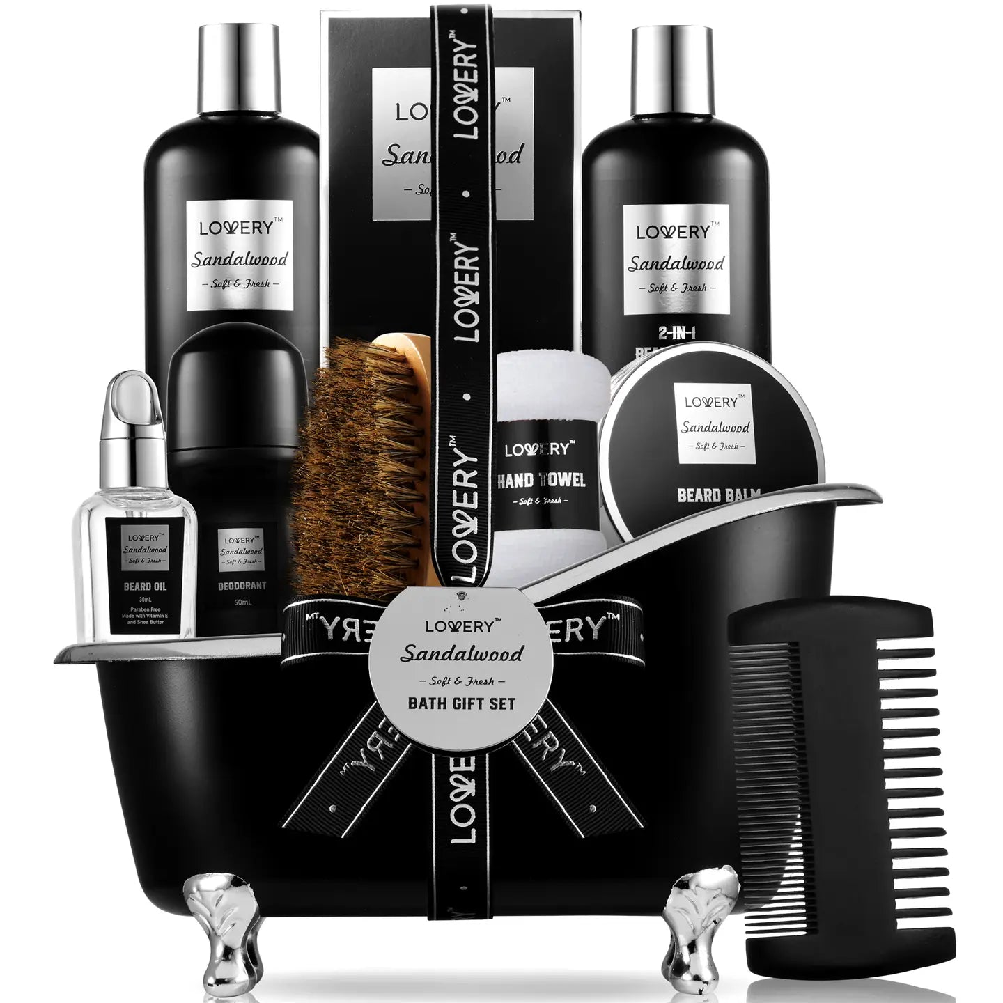Luxury Beard Grooming Kit for Men – Sandalwood
Sandalwood Beard Care Gift Set with Comb and Oil
Men's Beard Bath & Grooming Kit in Gift Box