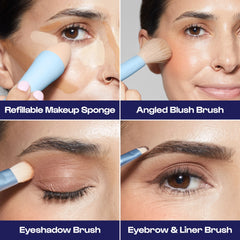 Multi-Tasker 4-in-1 Makeup Brush – Compact Beauty Tool