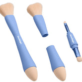 Compact 4-in-1 makeup brush for travel use
Cruelty-free foundation and blush brush combo