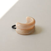 Wide Double Arch Resin Ponytail Hair Tie | Beige