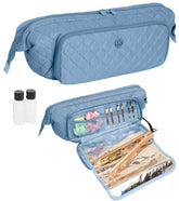 Joan & David Diamond Quilted Puffer Nylon Hair Tool Travel Bag