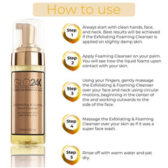 24K Foaming Cleanser with 24k Gold, Witch Hazel & Aloe Vera