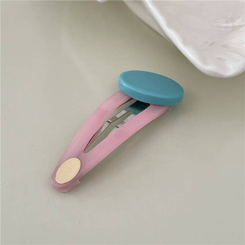 Candy Color Oval Patch BB Clip Duckbill Clip
