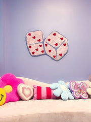 Pink Dice with Hearts Rug
