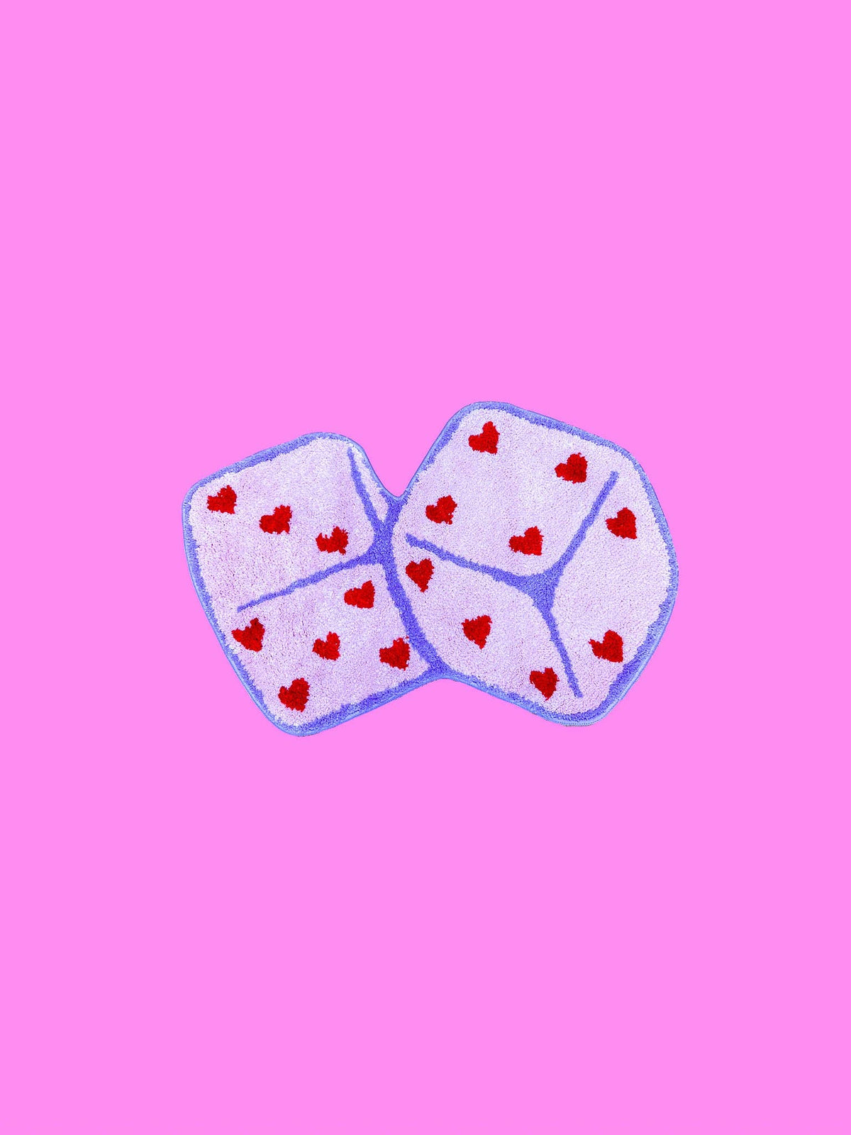 Pink Dice with Hearts Rug