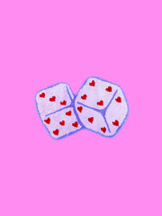 Pink Dice with Hearts Rug