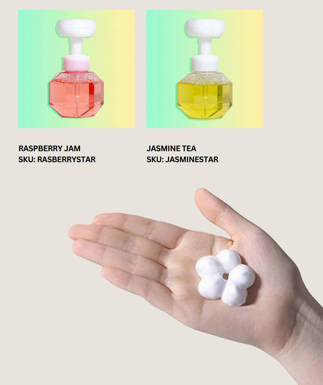 Flower Stamp Foaming Hand Soap Jasmine Tea