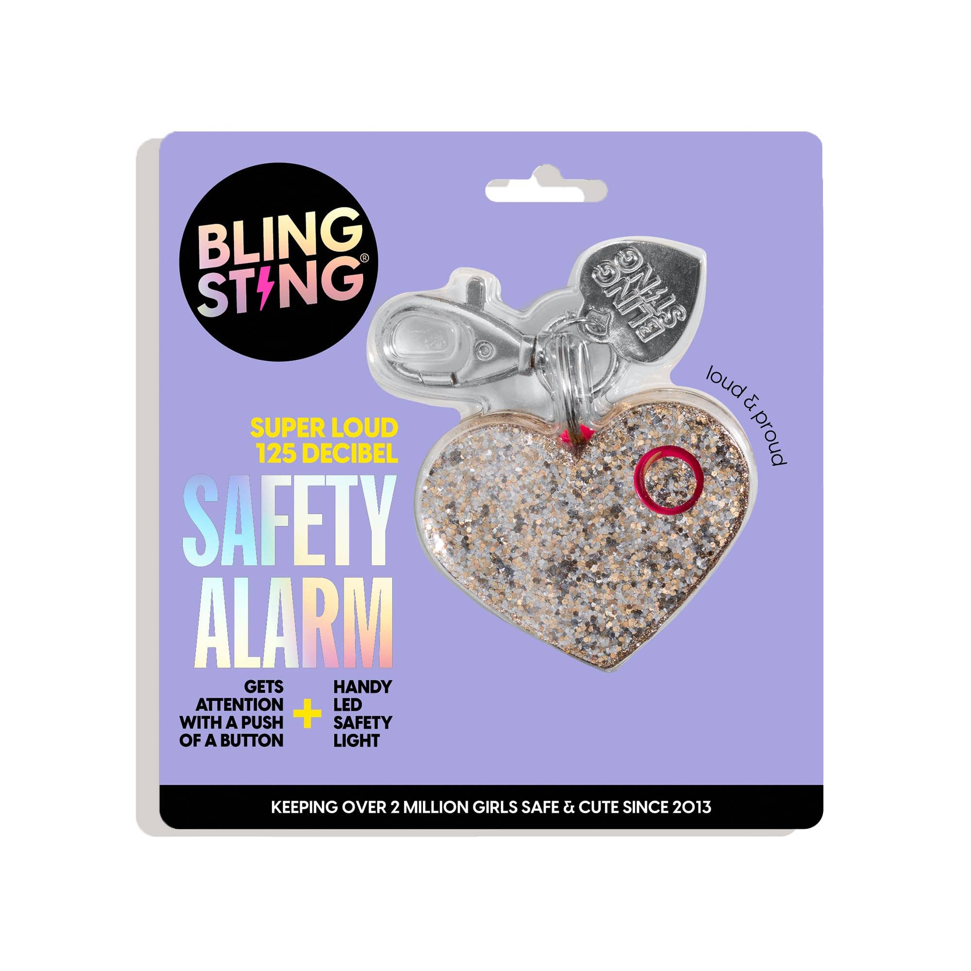 Safety Alarm | Rose Gold Glitter Heart