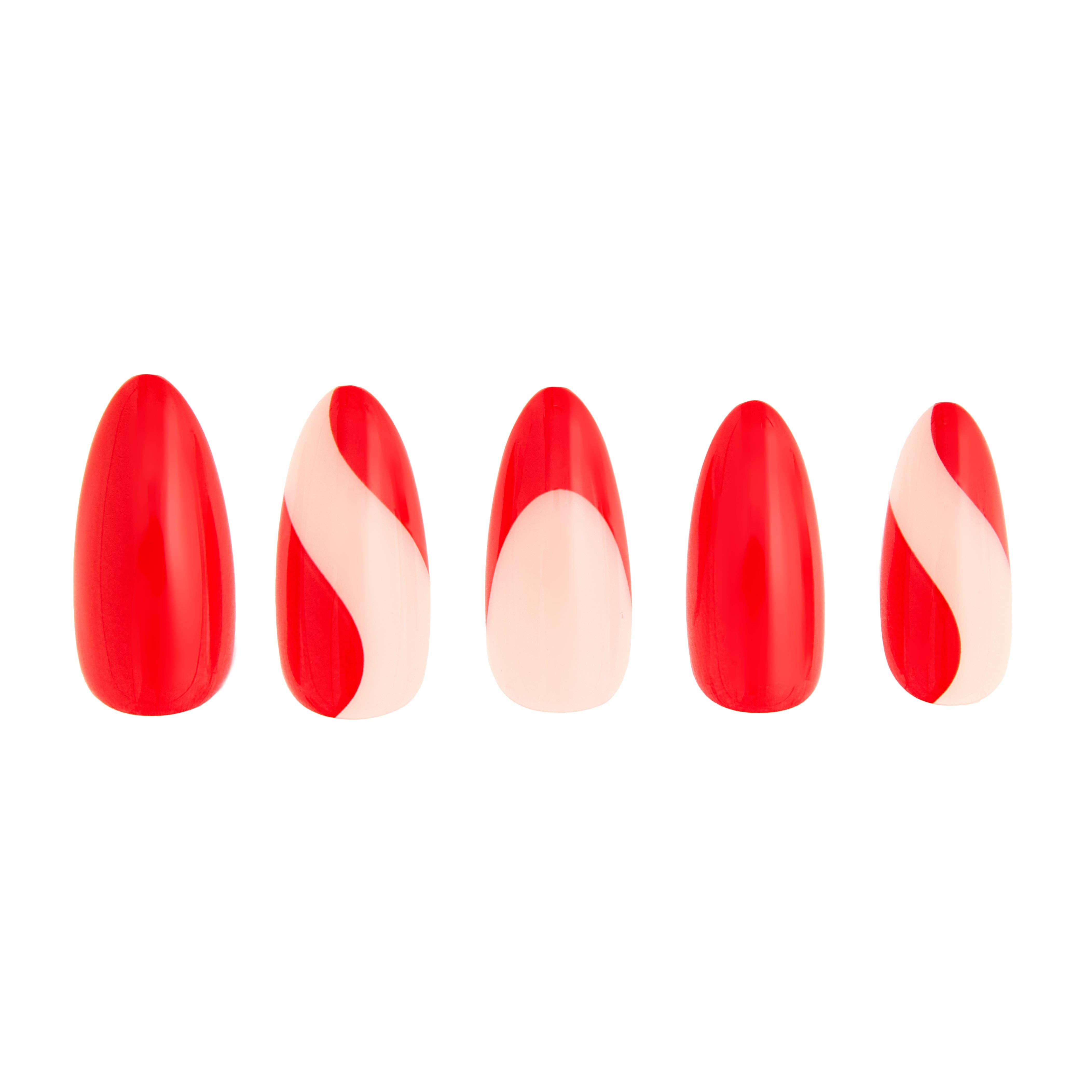 Scarlet Swirl Press-On Nails