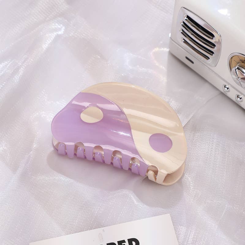 Bagua Semicircle Hair Claw Clip, Acetate Large Claw Clip