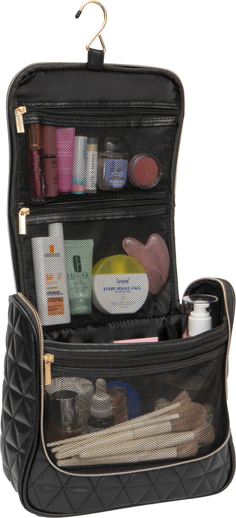 Joan & David Triangle Quilted Hanging Toiletry Organizer Bag