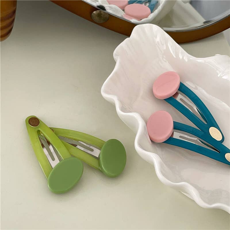 Candy Color Oval Patch BB Clip Duckbill Clip