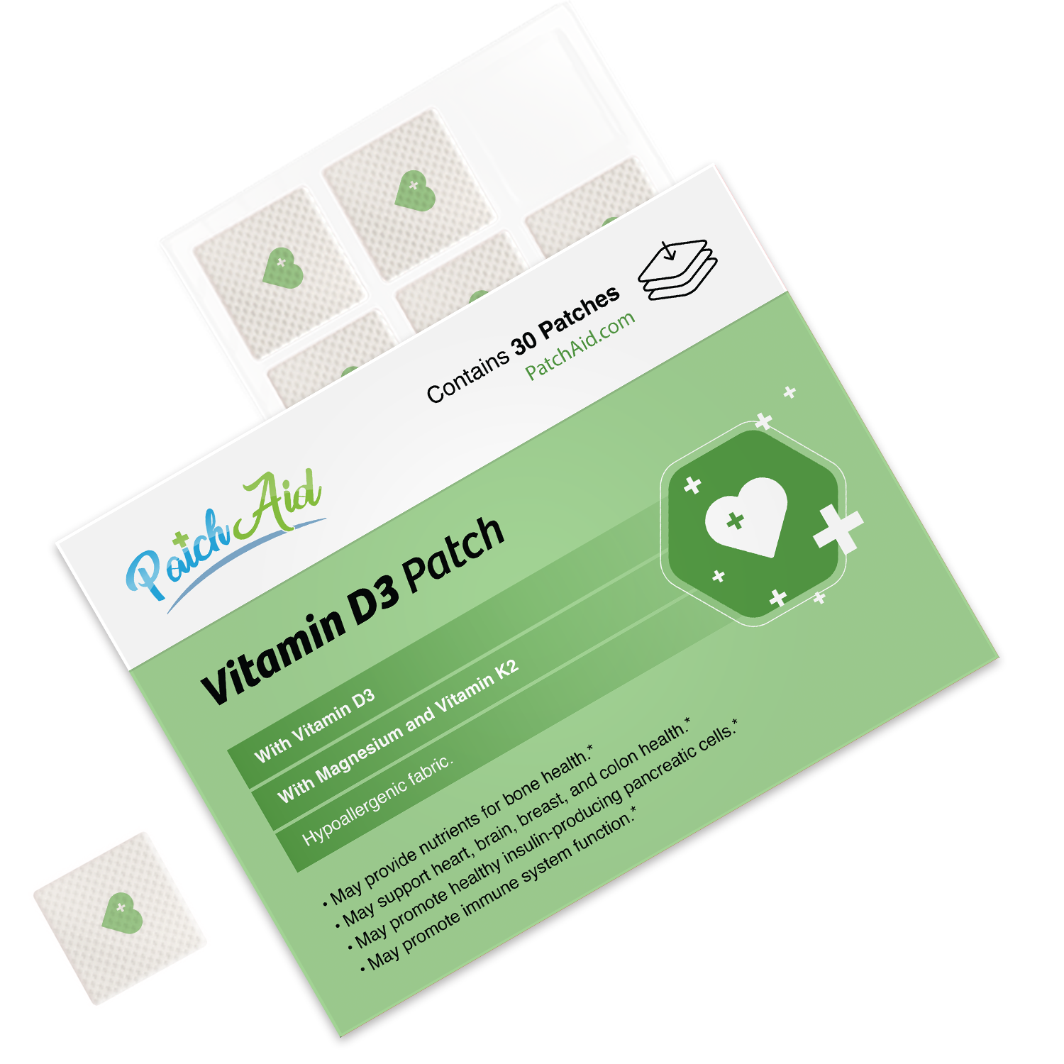 Vitamin D3 with K2 Patch - Bone, Heart & Immune Support