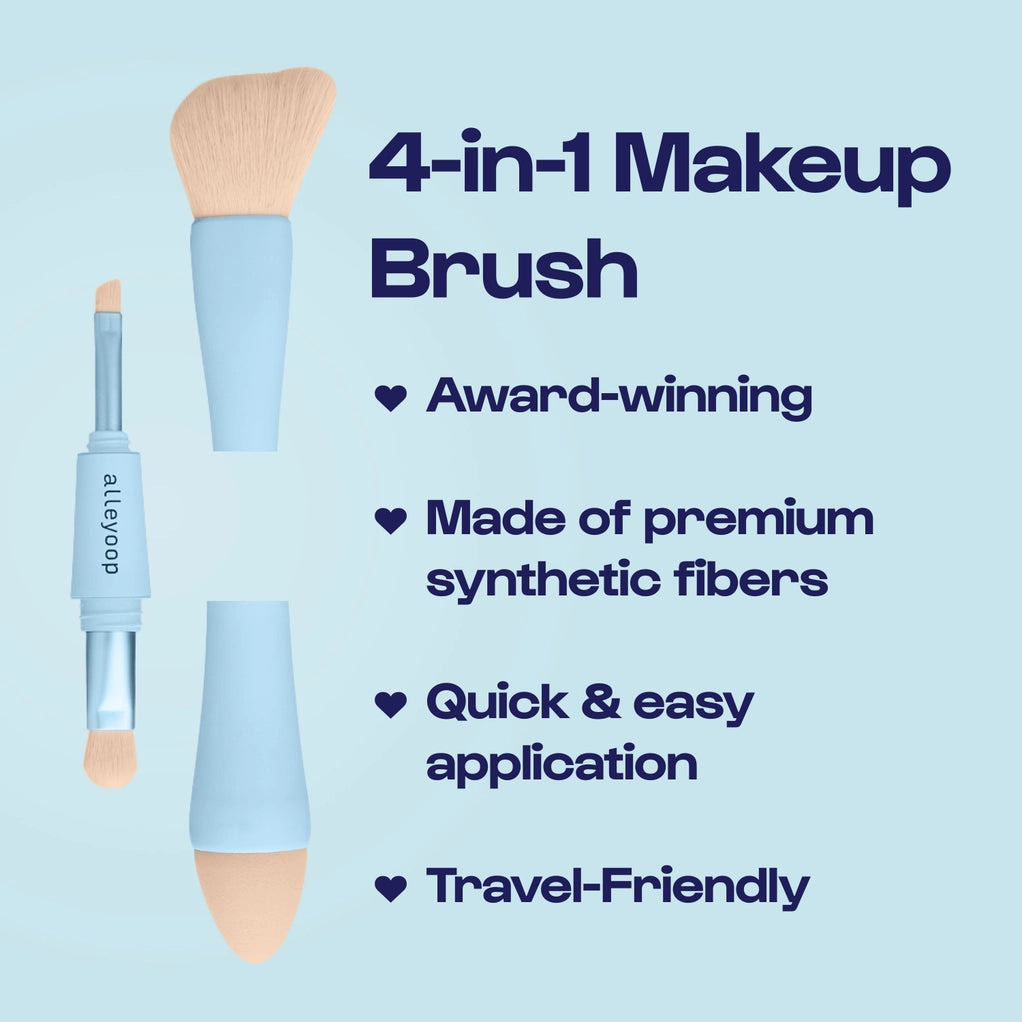 Multi-Tasker 4-in-1 Makeup Brush – Compact Beauty Tool