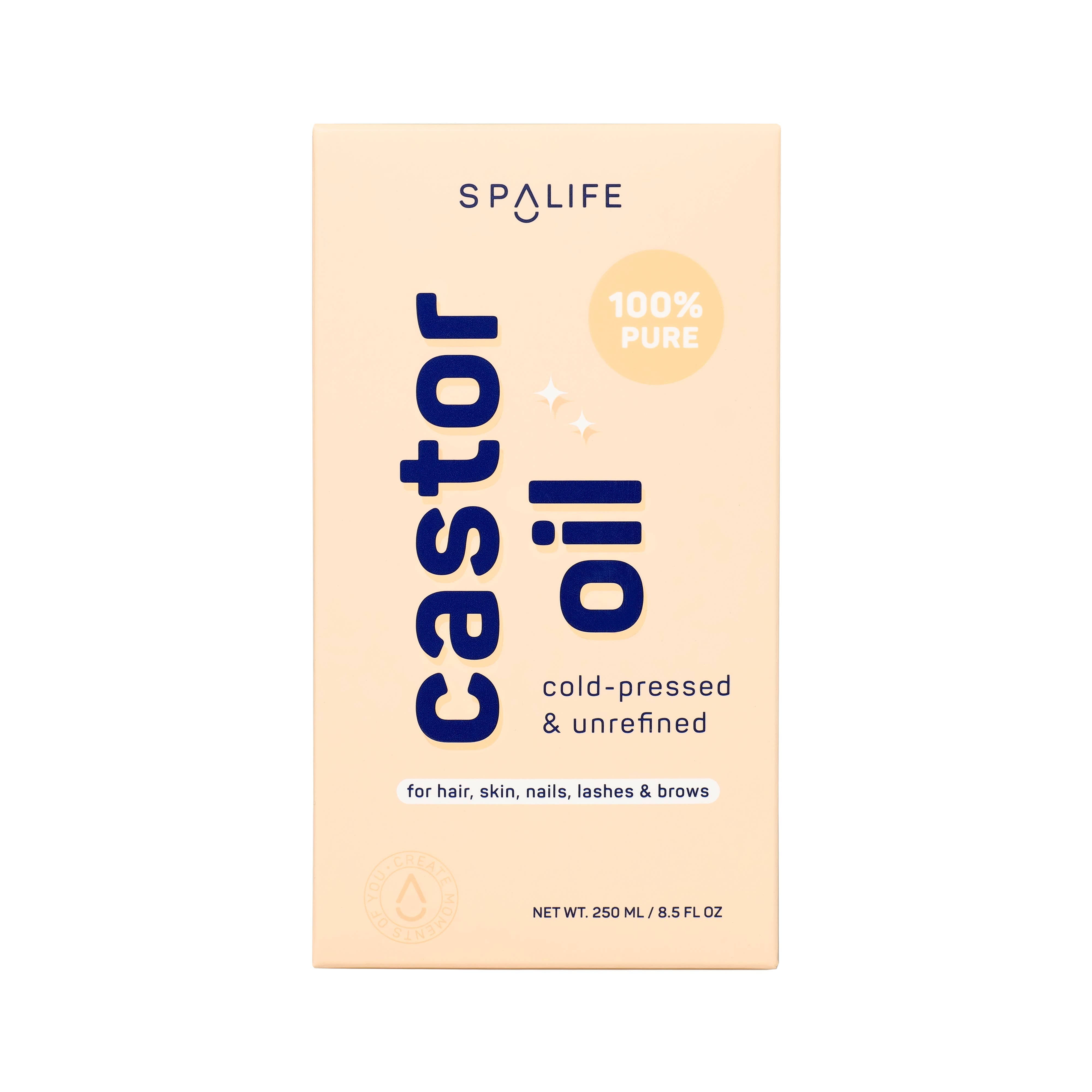 Castor Oil 100% Pure For Hair Skin Lashes - Peach Bottle