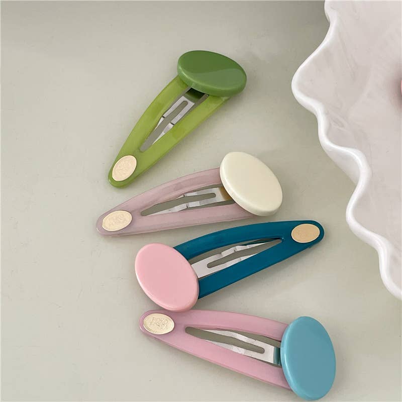 Candy Color Oval Patch BB Clip Duckbill Clip