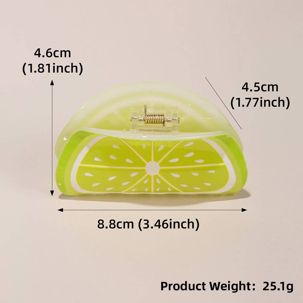 3.46 ″ Candy Color Fruit Lemon Orange Hair Claw Clip