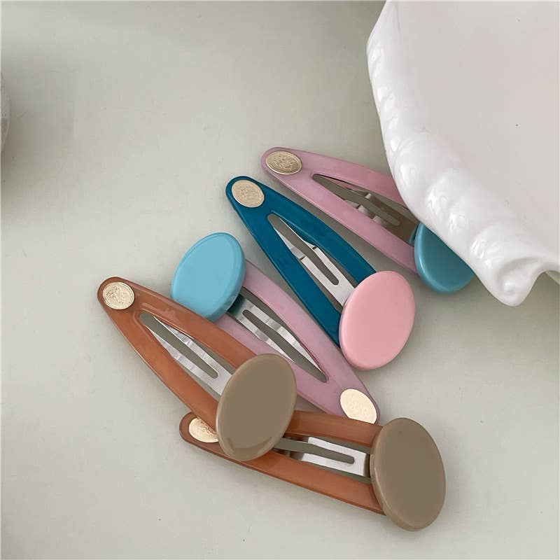 Candy Color Oval Patch BB Clip Duckbill Clip
