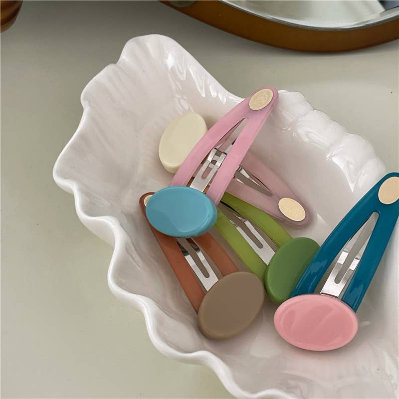 Candy Color Oval Patch BB Clip Duckbill Clip
