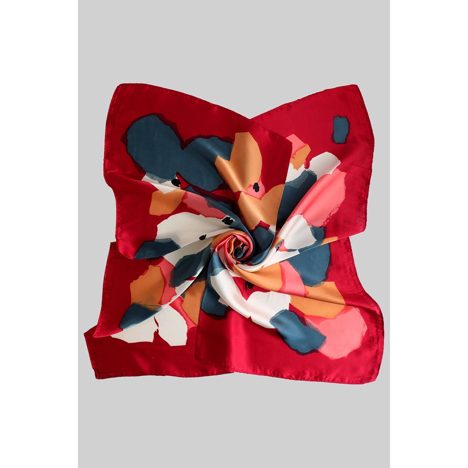 SILKY ABSTRACT MULTI COLOR SQUARE SCARF