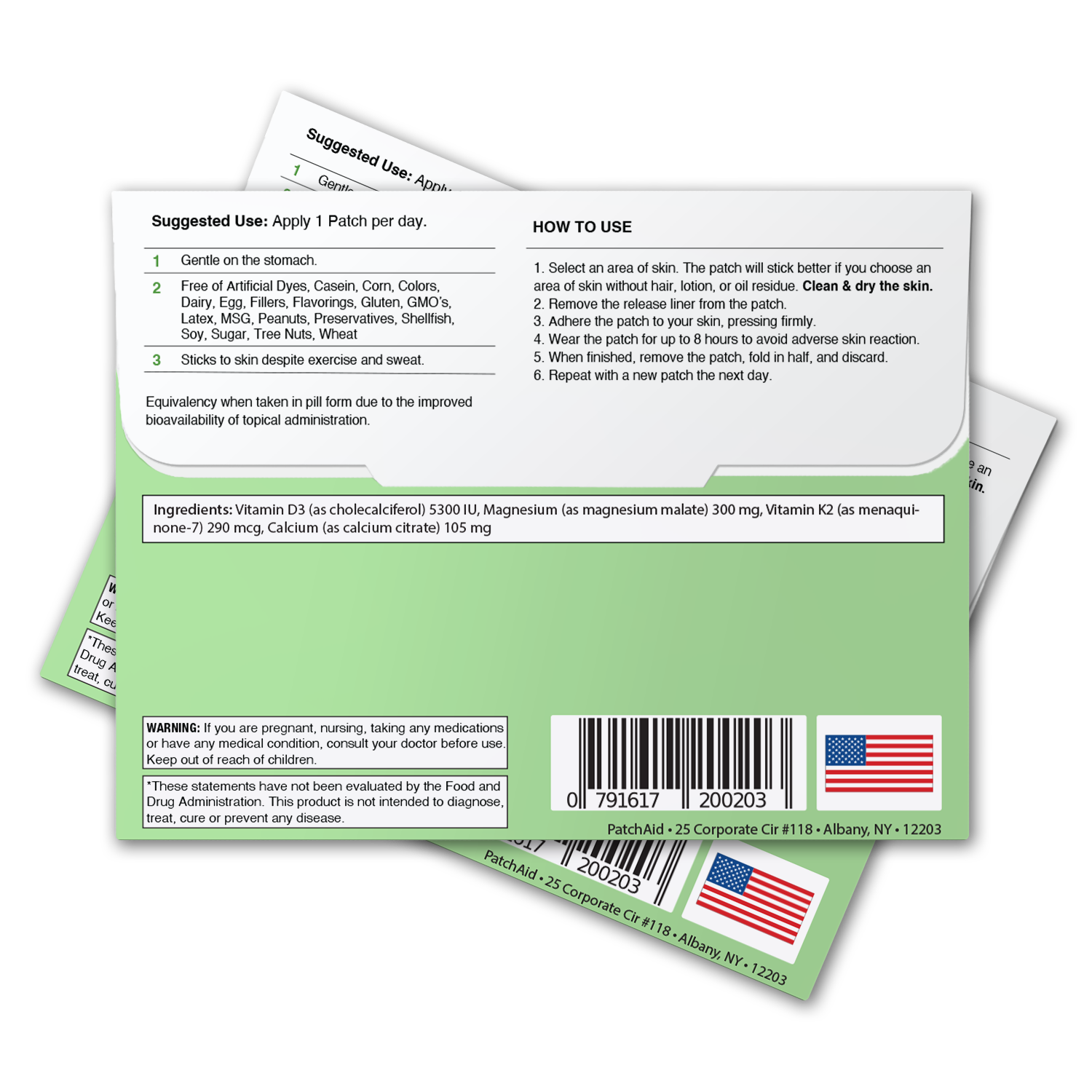 Vitamin D3 with K2 Patch - Bone, Heart & Immune Support