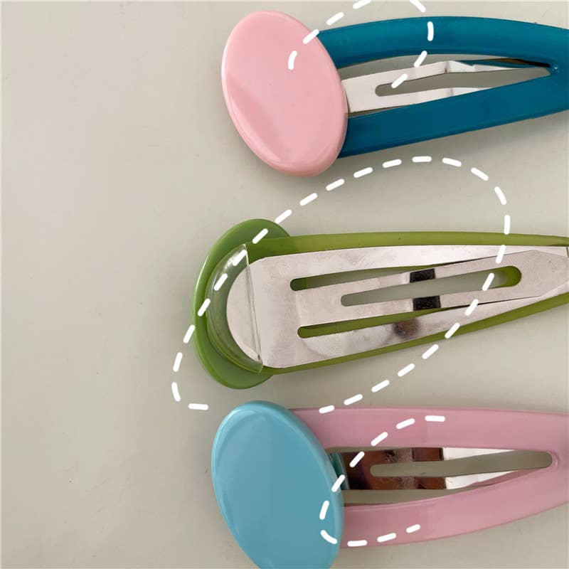Candy Color Oval Patch BB Clip Duckbill Clip
