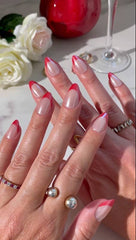 Red Candy Tips Press-on Nails