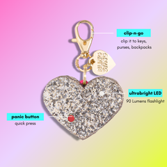 Safety Alarm | Rose Gold Glitter Heart