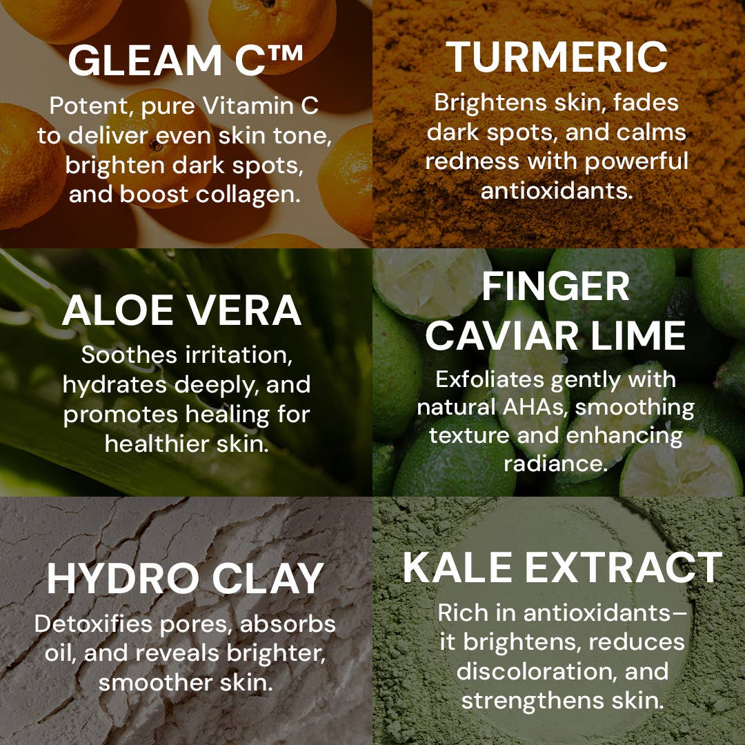 Gleamin - Vitamin C Clay Mask with Brush